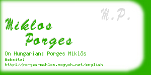 miklos porges business card